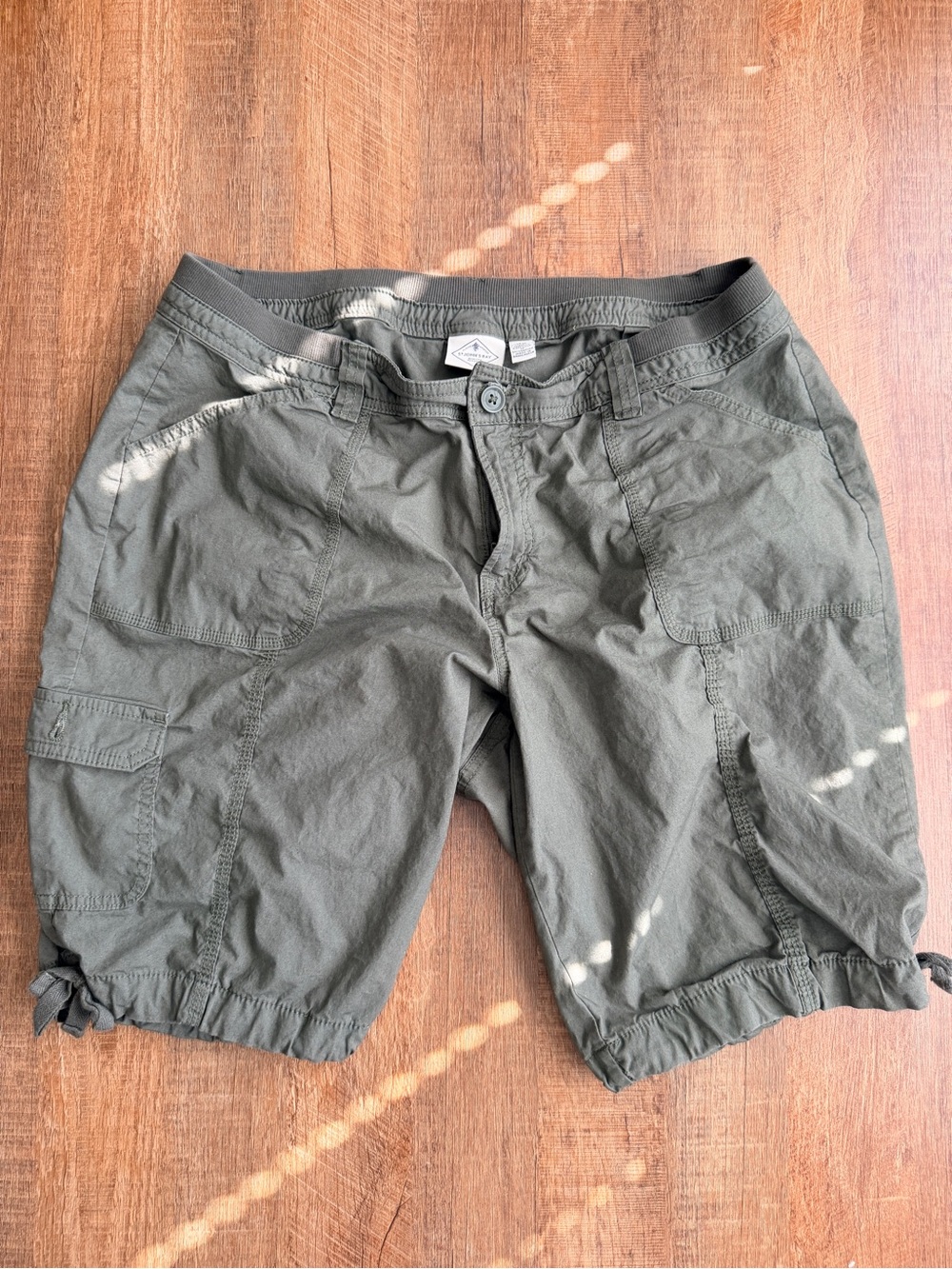 St. John's Bay Olive Green Kids Shorts with Elastic Waist